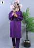 NZSC-1508 Stiched 2 Piece Dark Parrple Co Ord Set Cotton